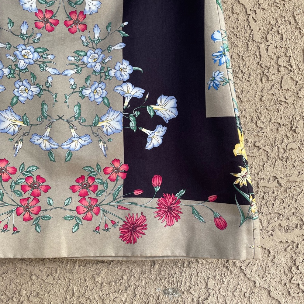 Anthropologie NWT Moulinette Souers Black Pink Italian Safi Floral A-line Skirt - Picture 8 of 16